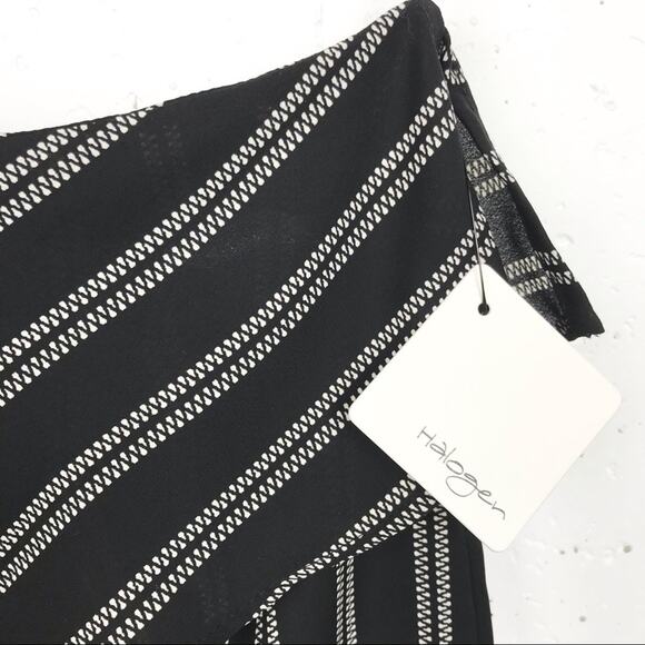 Halogen One Shoulder Ruffle Stripe Blouse Black Sm - Picture 8 of 11